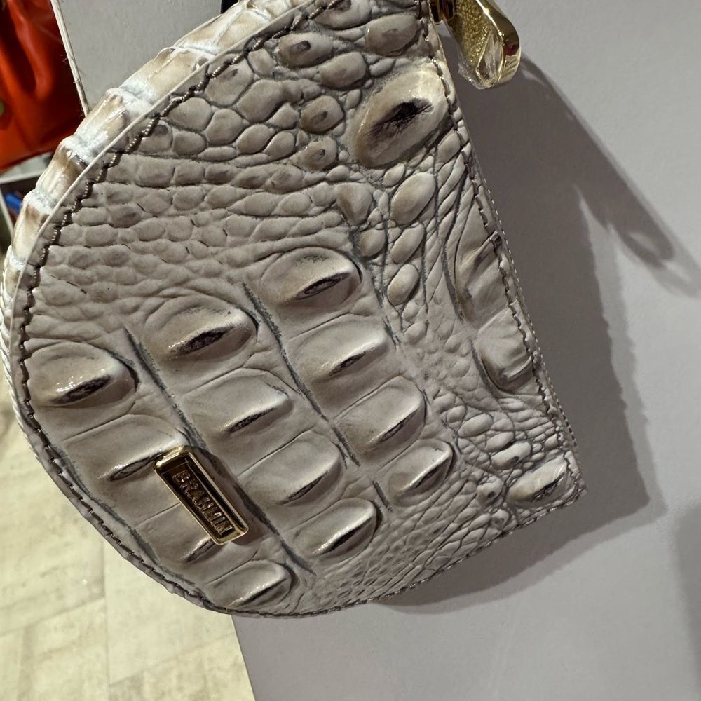 NWT Brahmin Britt fairest gray Crocodile-Embossed